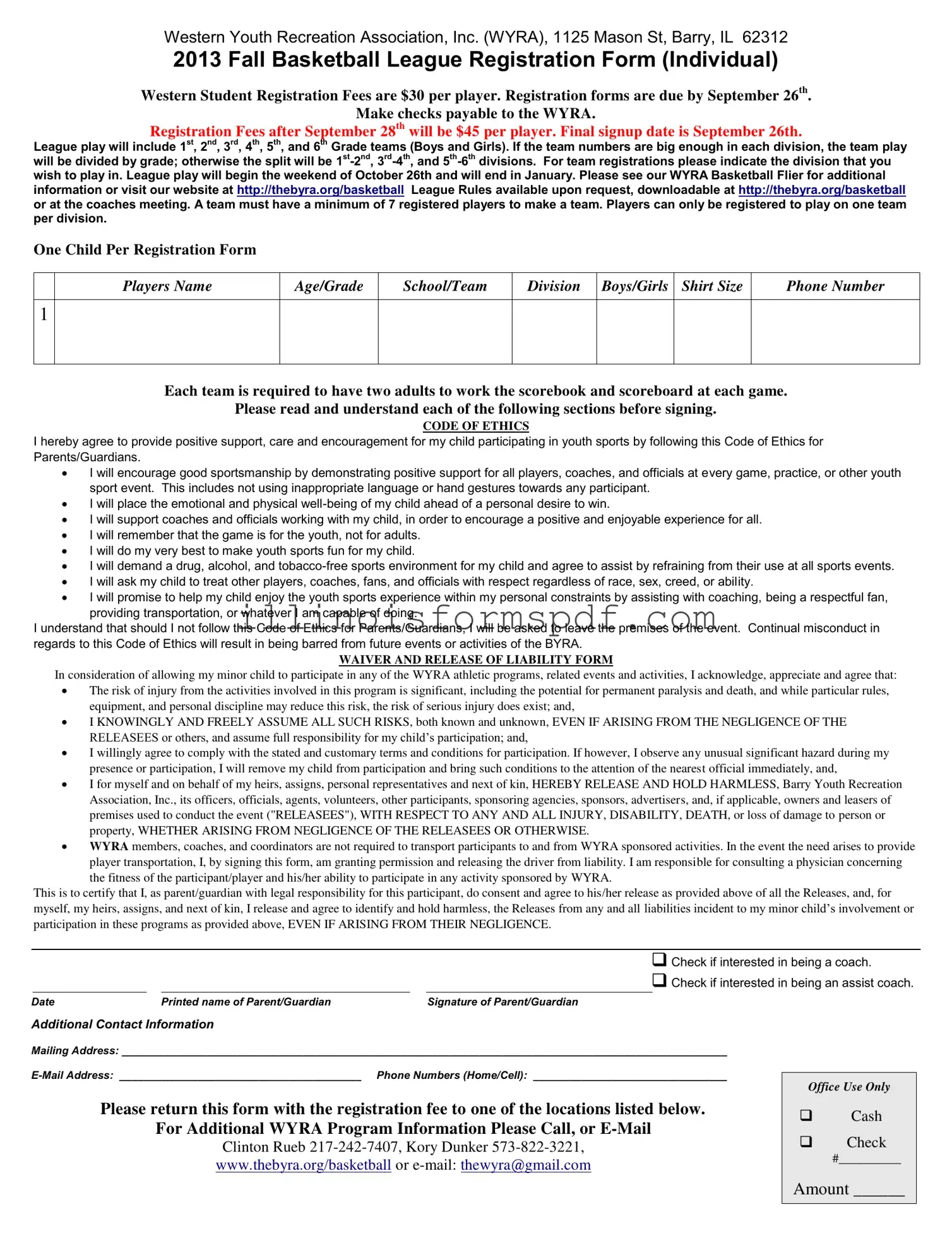 Get Barry Illinois Basketball League Form