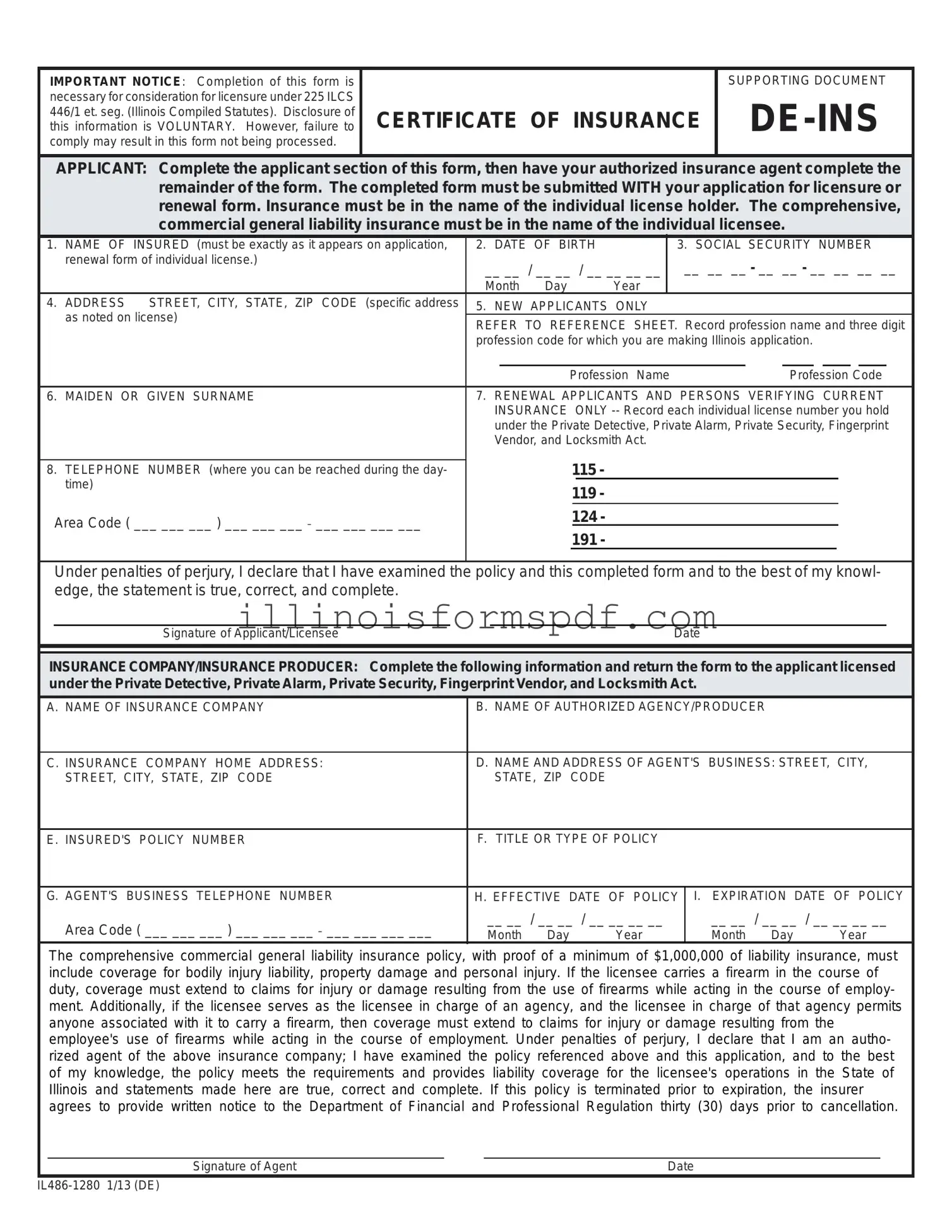 Get De Ins Illinois Form