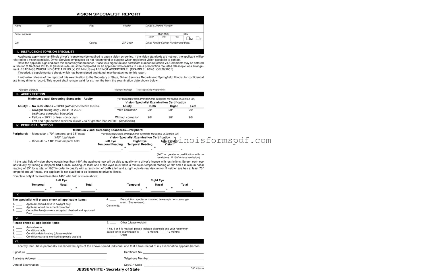 Get Dmv Vision Test Illinois Form