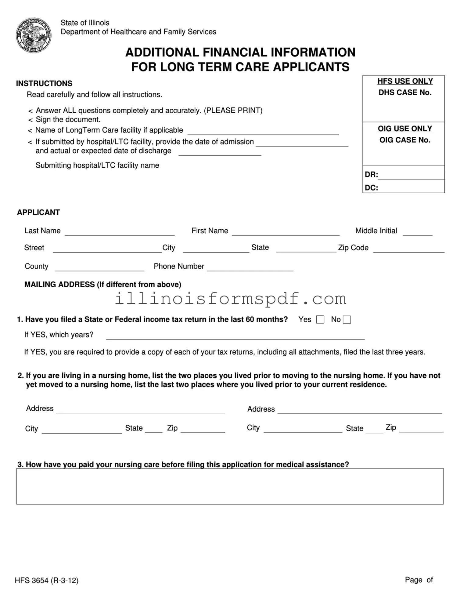 Get Hfs 3654 Illinois Form