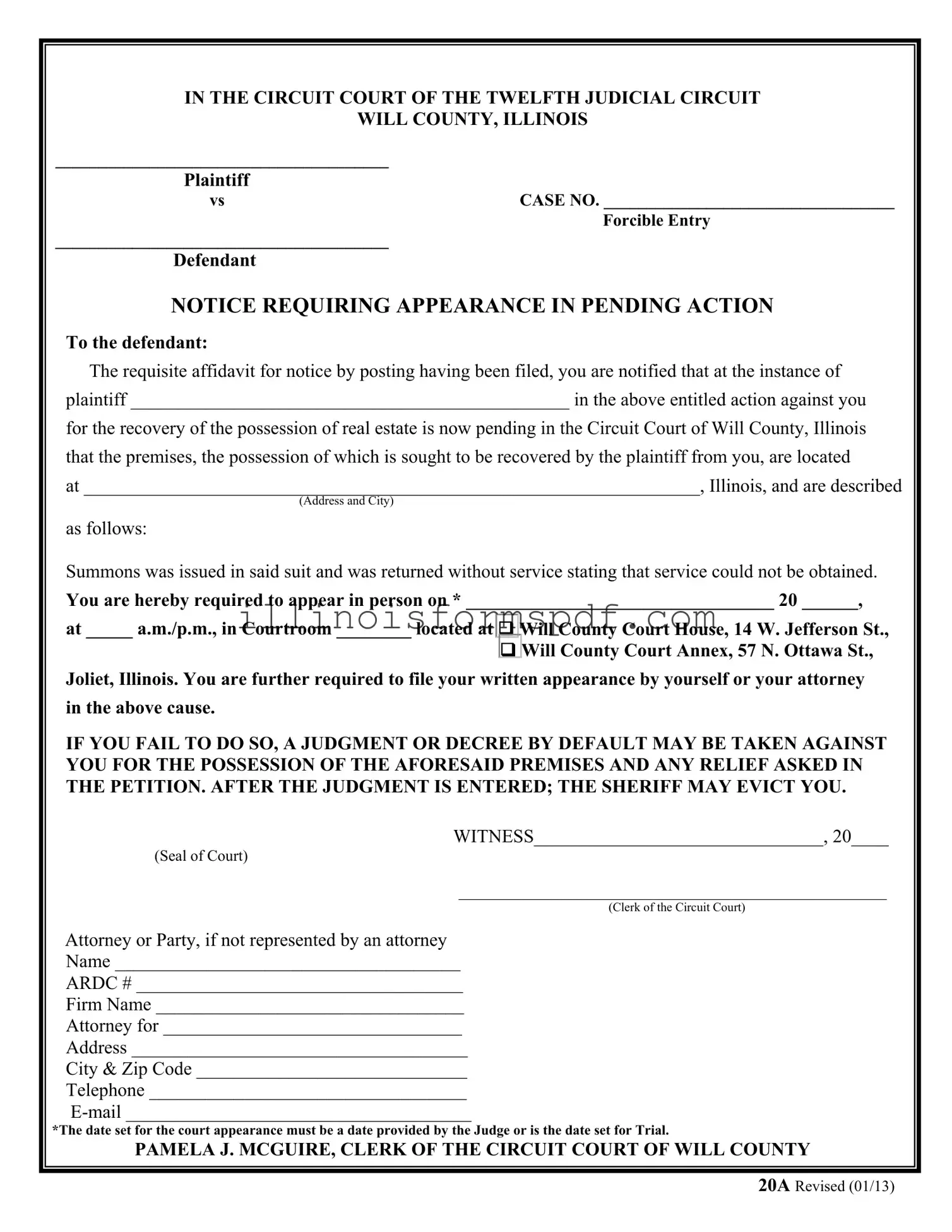 Get Illinois 20A Form
