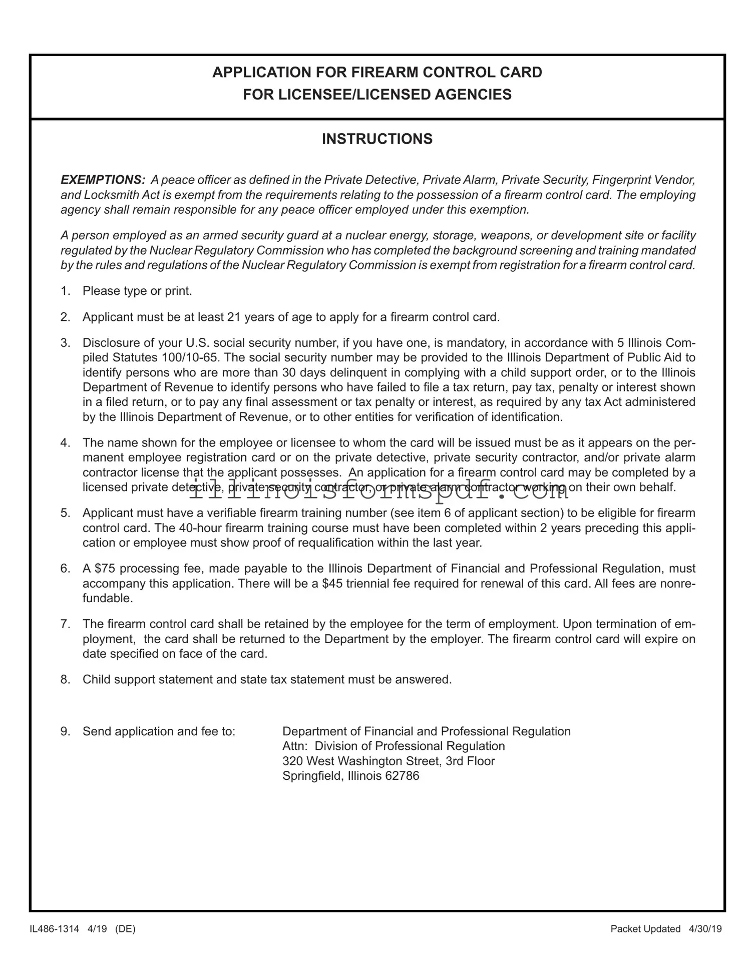Get Illinois Application Firearm Form