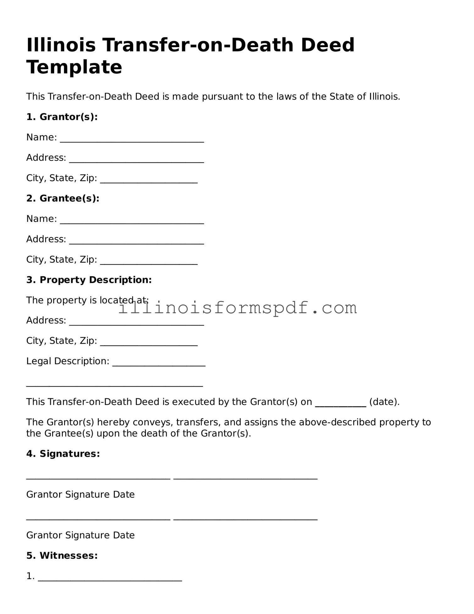 Printable Illinois Transfer-on-Death Deed Form