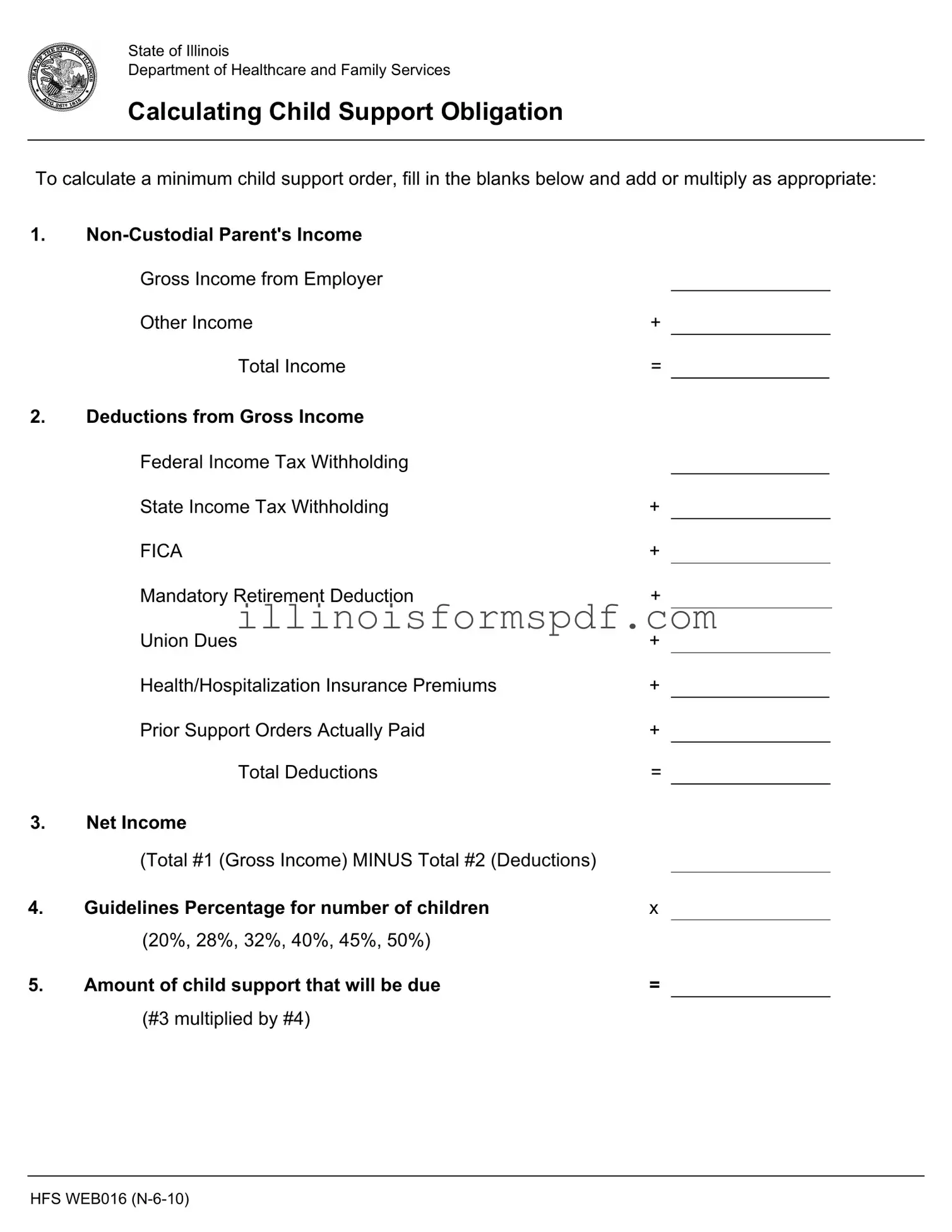 Get Illinois Calculating Support Form