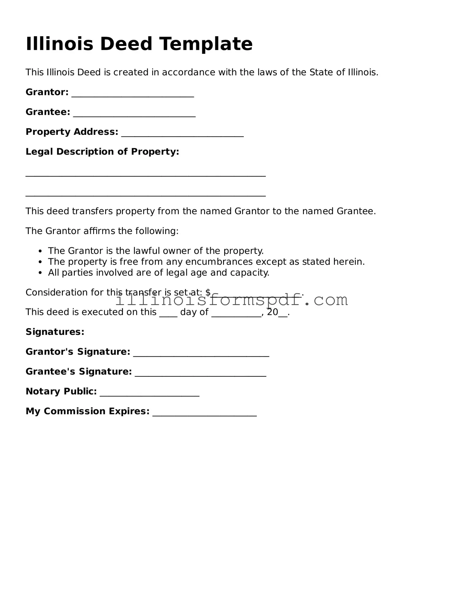 Printable Illinois Deed Form