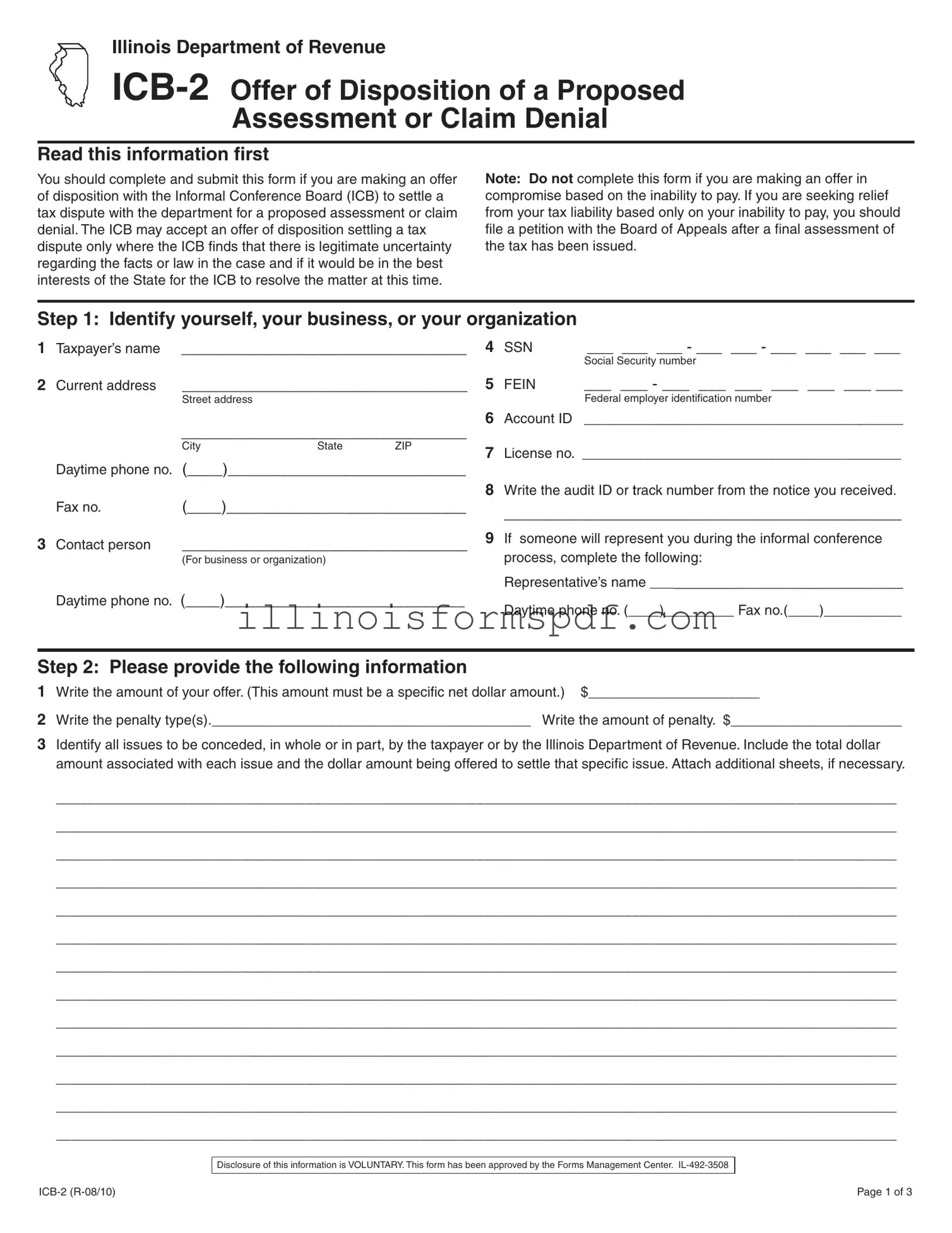 Get Illinois Icb 2 Form