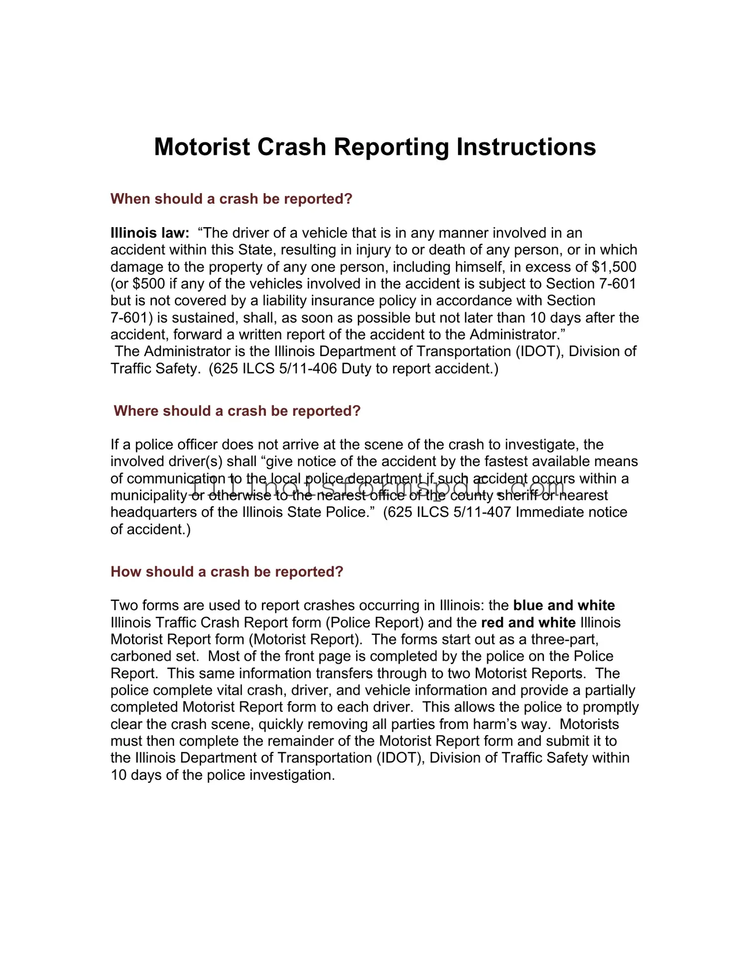 Get Illinois Motorist Report Form