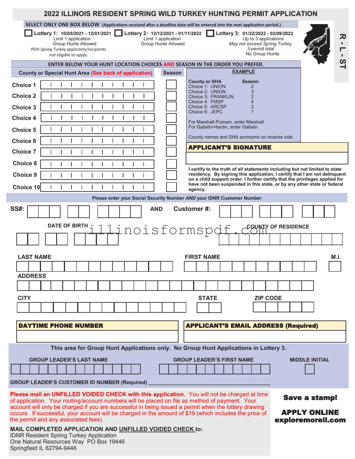 Get Illinois Turkey Permit Application Form