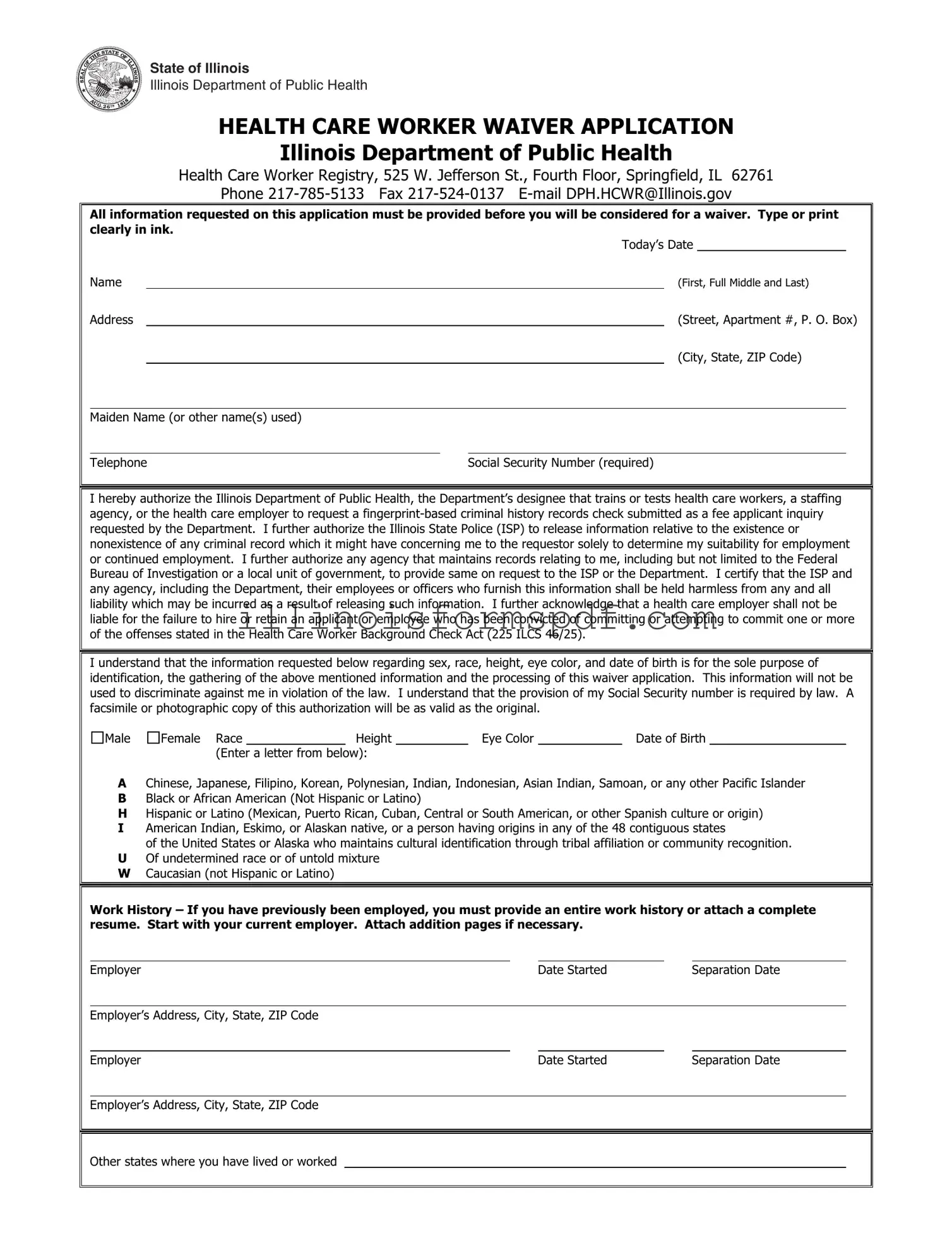 Get Illinois Waiver Form