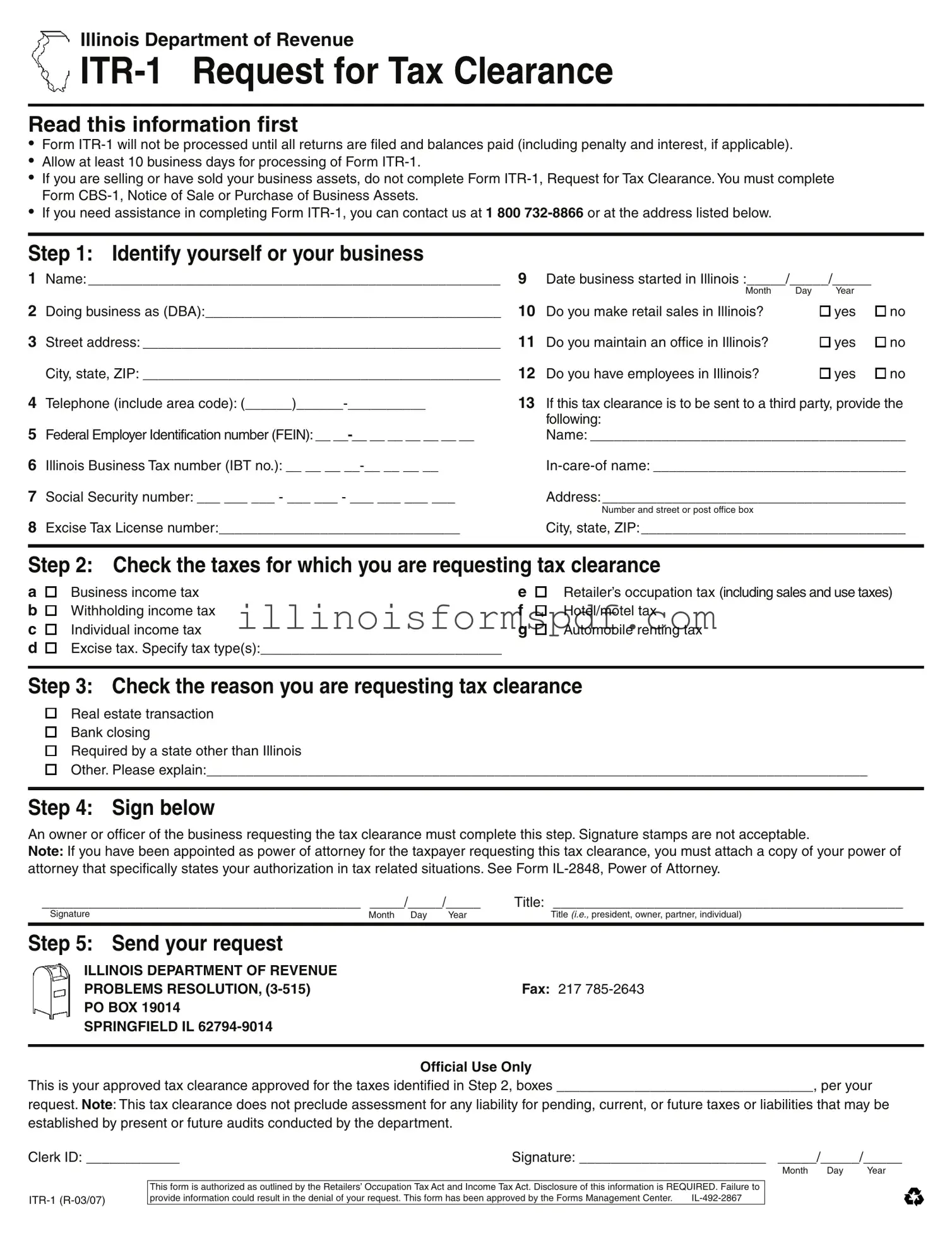 Get Itr 1 Illinois Form