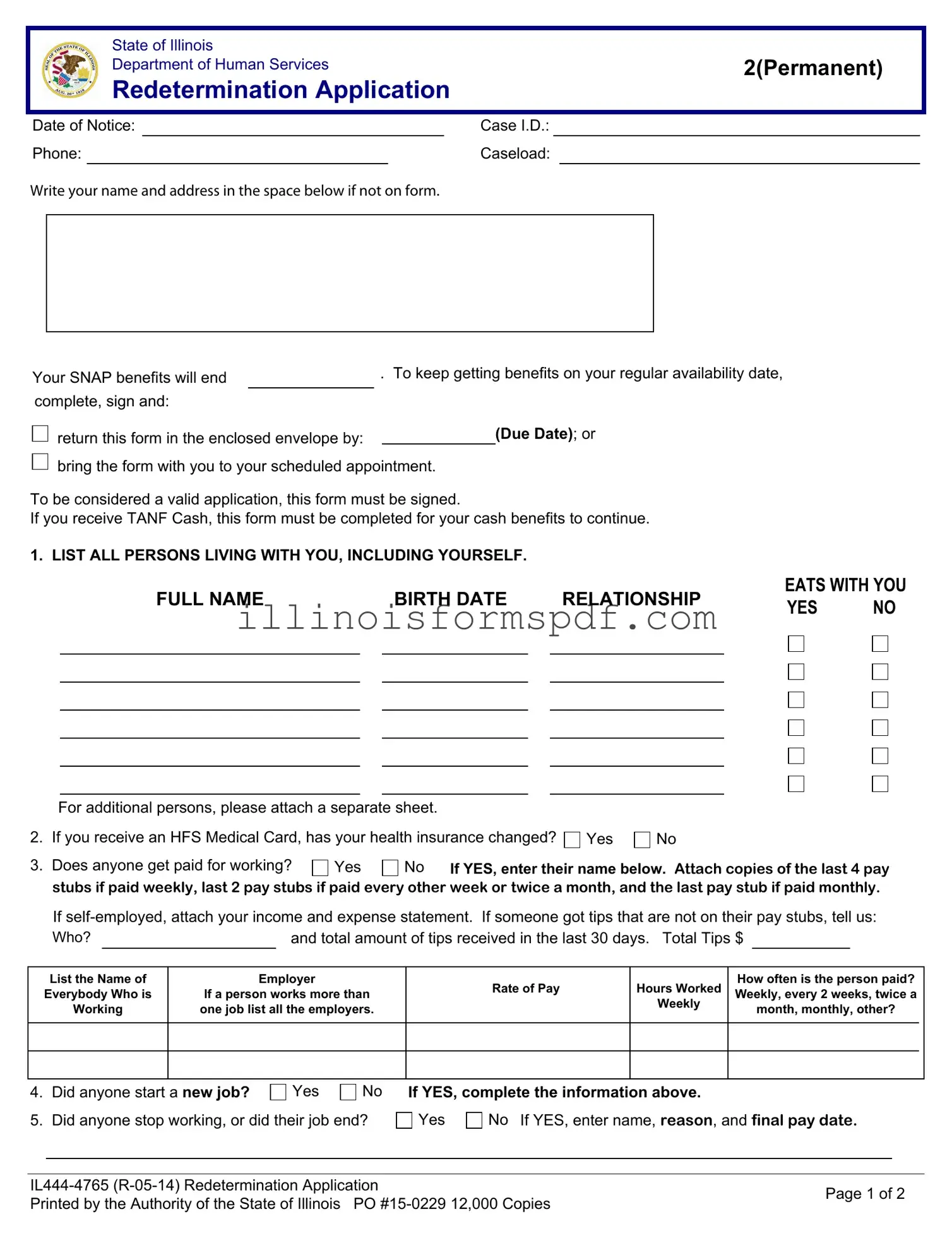 Get Link Illinois Redetermination Form