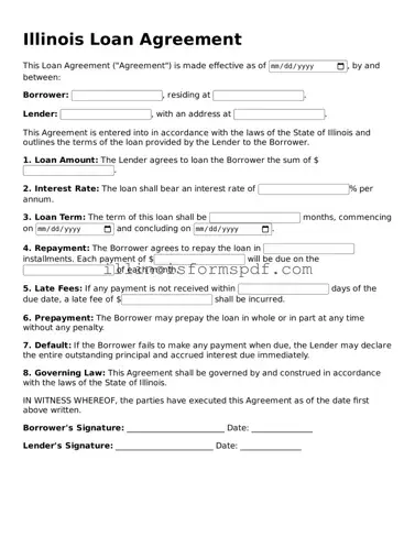 Printable Illinois Loan Agreement Form