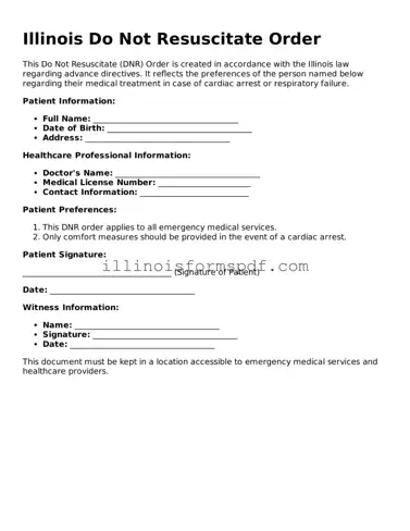 Printable Illinois Do Not Resuscitate Order Form