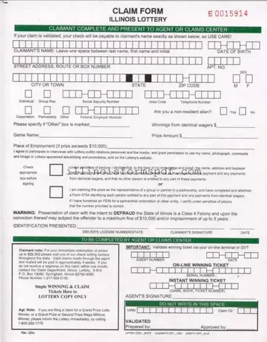 Get Illinois Lottery Claim Form