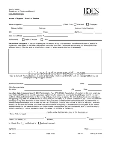 Get Illinois Notice Appeal Form