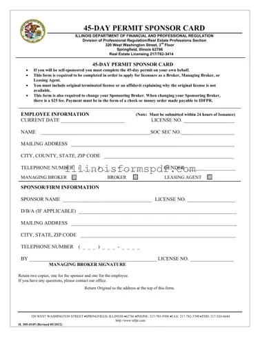 Get Illinois Permit Sponsor Card Form