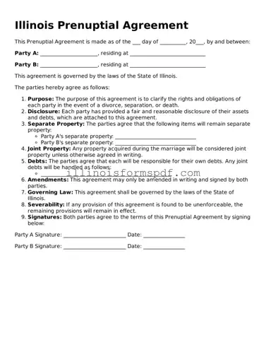 Printable Illinois Prenuptial Agreement Form
