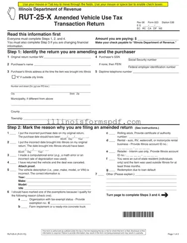 Get Illinois Rut 25 X Form